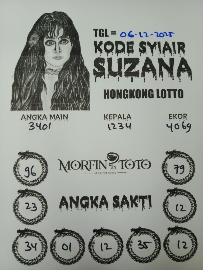 SYAIR TOGEL SUZANA  HONGKONG LOTTO 06 DESEMBER 2025