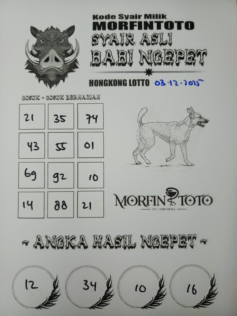 SYAIR TOGEL BABI NGEPET HONGKONG LOTTO 02 DESEMBER 2025