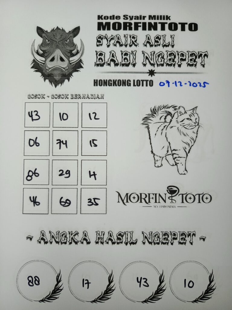SYAIR TOGEL BABI NGEPET HONGKONG LOTTO 07 DESEMBER 2025