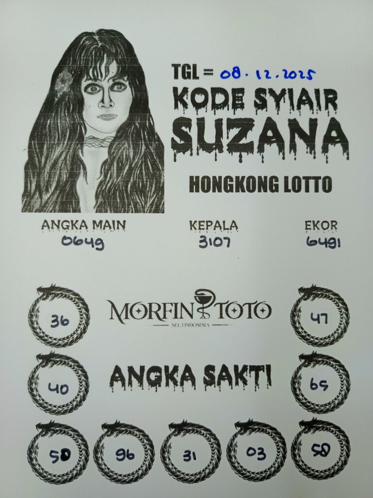 SYAIR TOGEL SUZANA  HONGKONG LOTTO 08 DESEMBER 2025