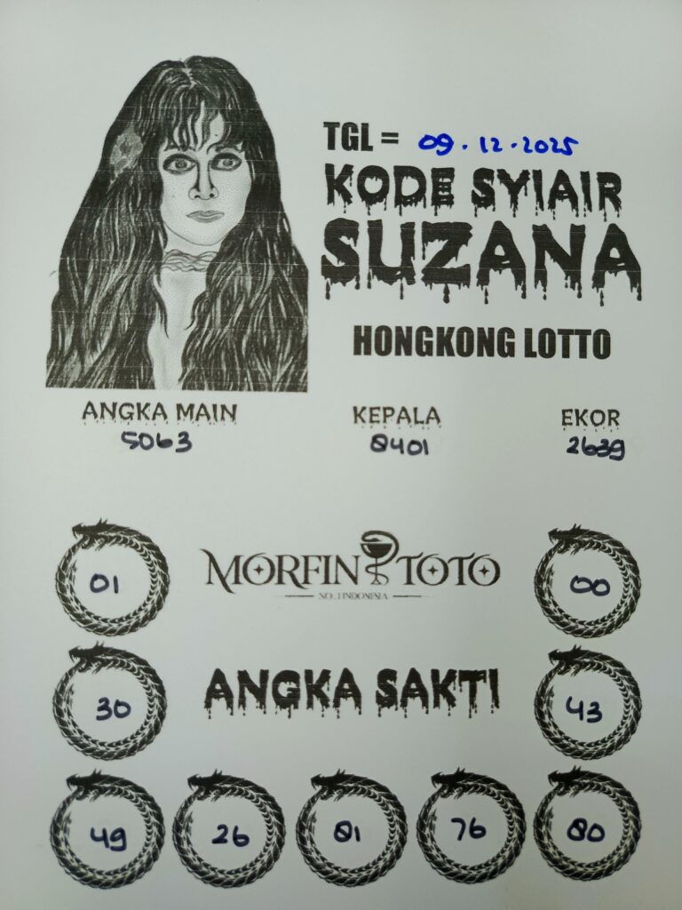 SYAIR TOGEL SUZANA  HONGKONG LOTTO 09 DESEMBER 2025