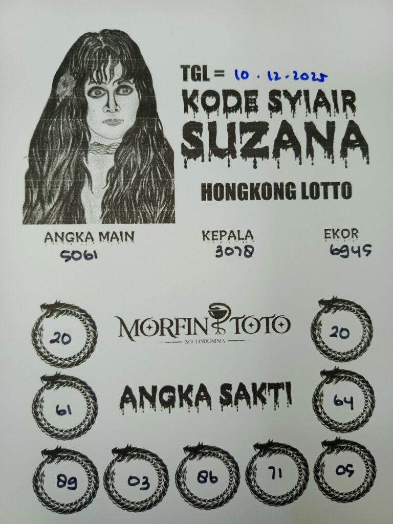 SYAIR TOGEL SUZANA  HONGKONG LOTTO 10 DESEMBER 2025