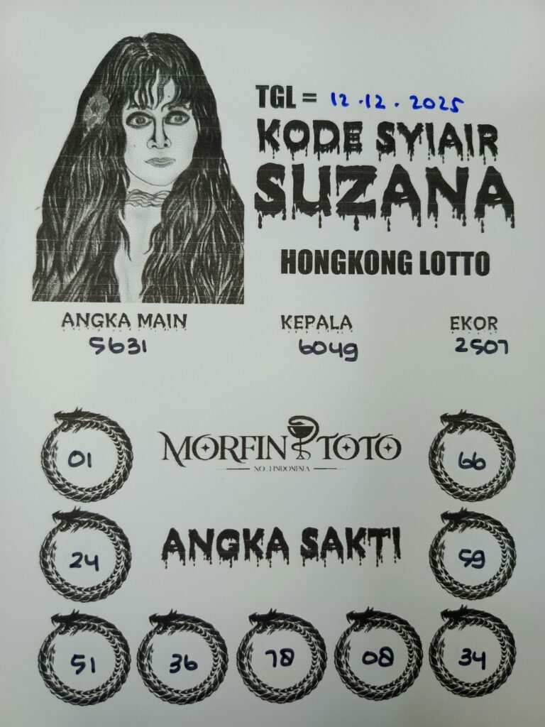 SYAIR TOGEL SUZANA  HONGKONG LOTTO 12 DESEMBER 2025