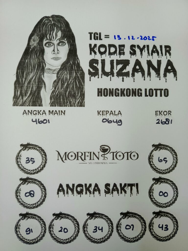 SYAIR TOGEL SUZANA  HONGKONG LOTTO 12 DESEMBER 2025