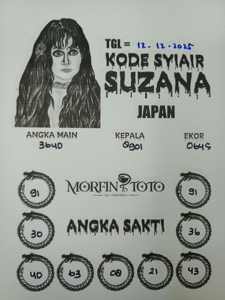 SYAIR TOGEL SUZANA JAPAN 12 DESEMBER  2025