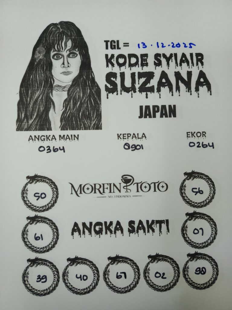 SYAIR TOGEL SUZANA JAPAN 13 DESEMBER  2025