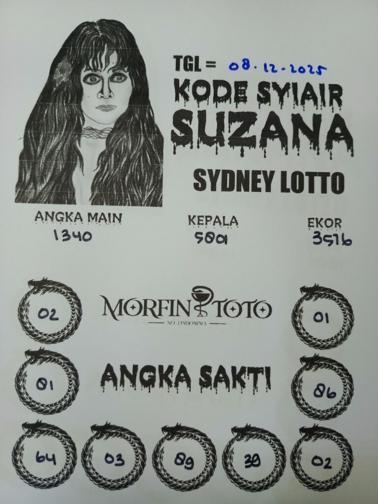 SYAIR TOGEL SUZANA SYDNEY LOTTO 08 DESEMBERR 2025