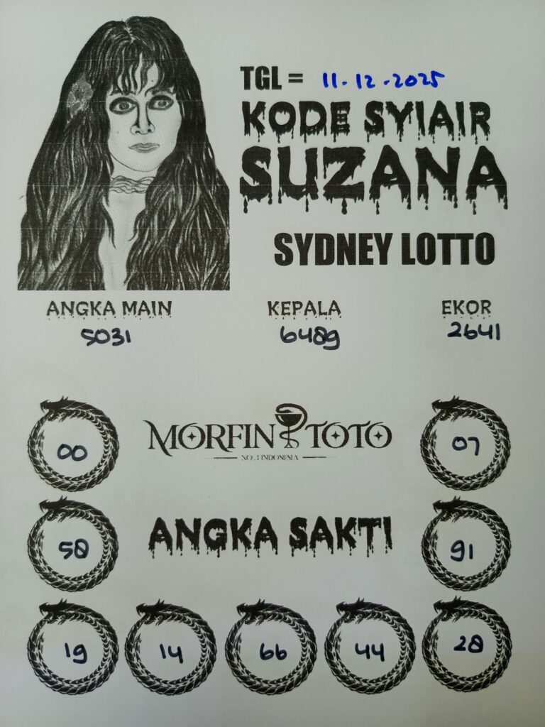 SYAIR TOGEL SUZANA SYDNEY LOTTO 11 DESEMBERR 2025