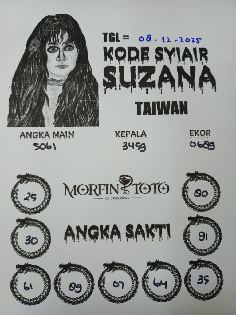 SYAIR TOGEL SUZANA TAIWAN 08 DESEMBER  2025