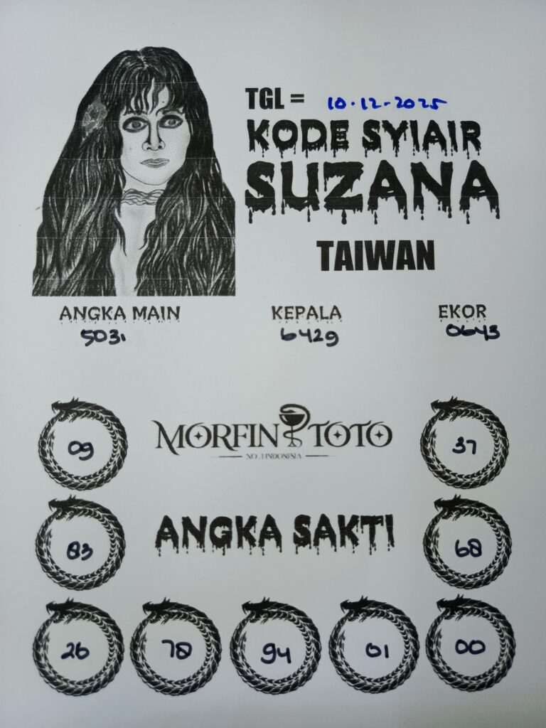 SYAIR TOGEL SUZANA TAIWAN 10 DESEMBER  2025