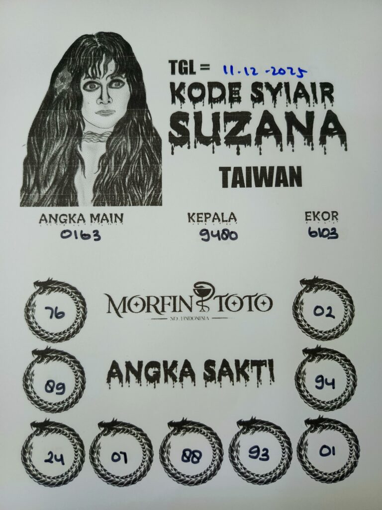 SYAIR TOGEL SUZANA TAIWAN 11 DESEMBER  2025