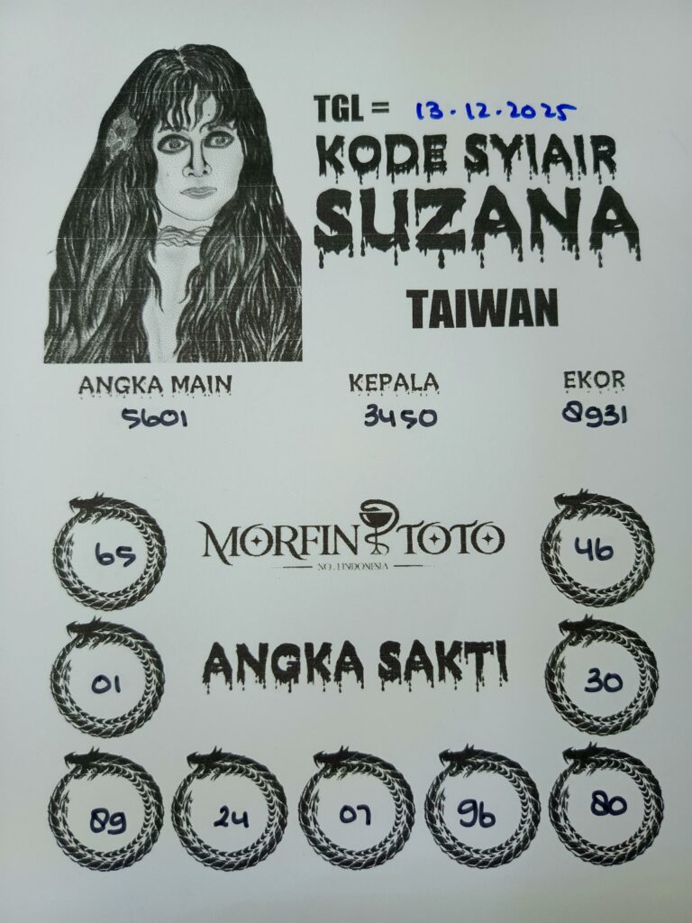 SYAIR TOGEL SUZANA TAIWAN 13 DESEMBER  2025