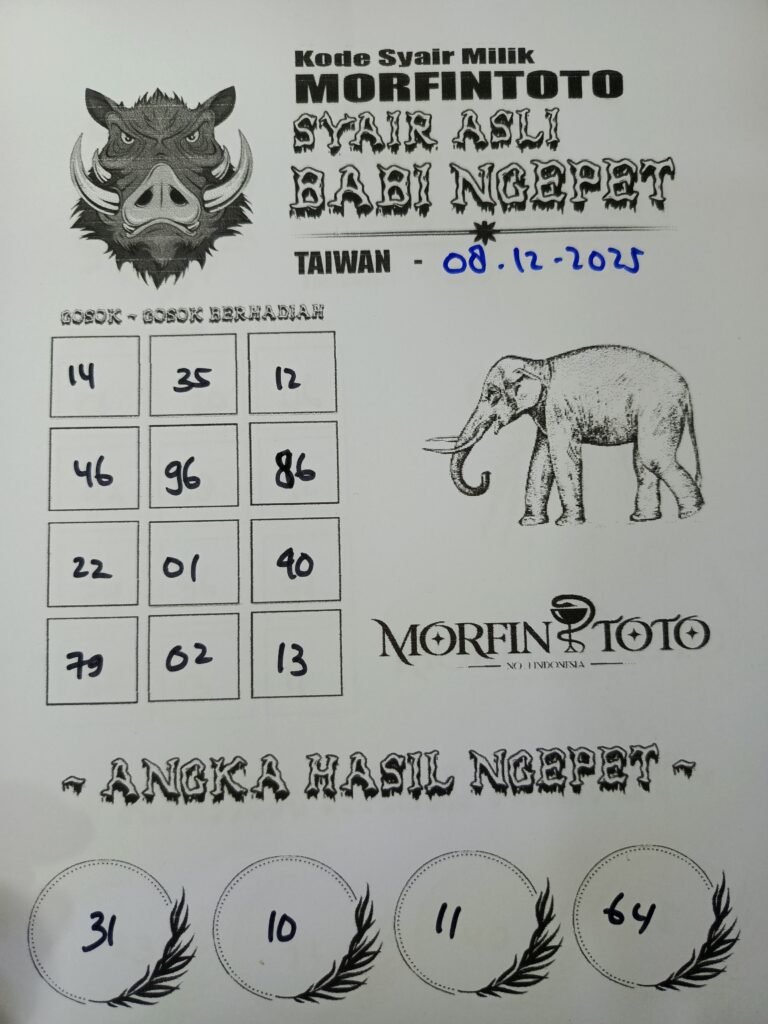 SYAIR TOGEL BABI NGEPET TAIWAN  08 DESEMBER  2025
