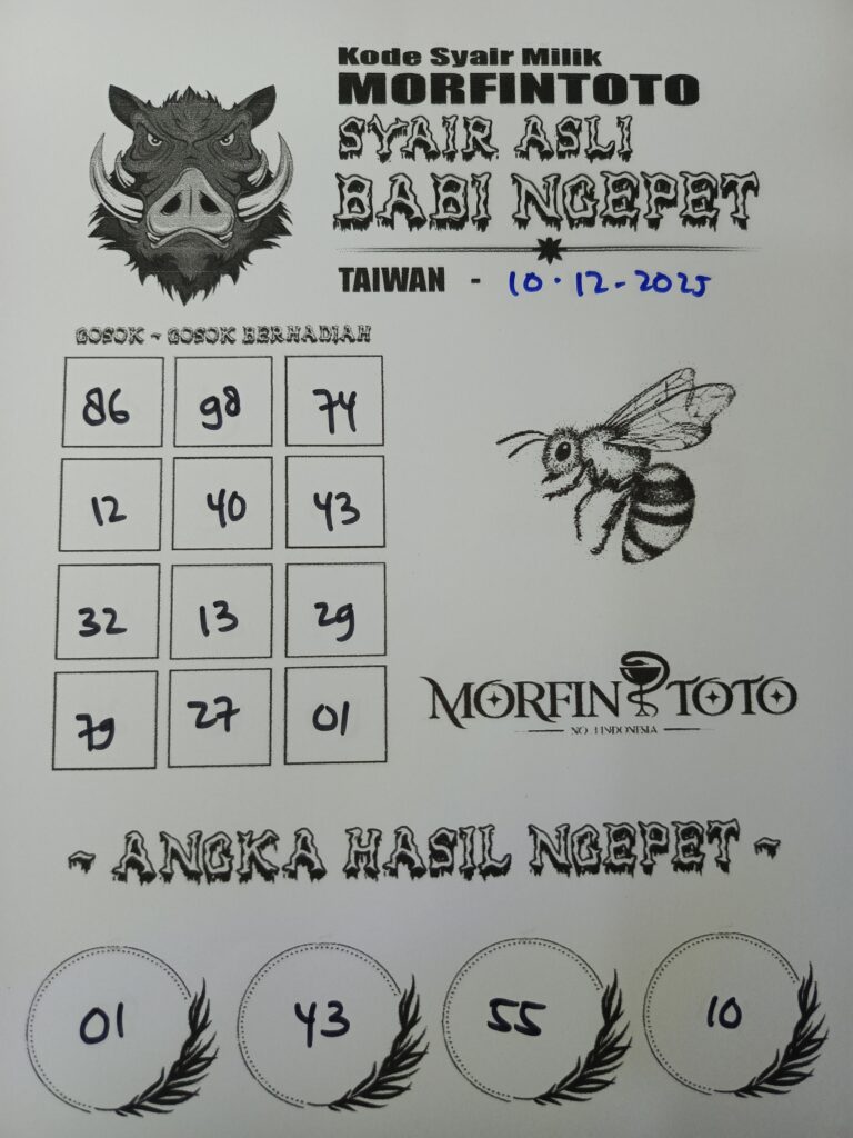 SYAIR TOGEL BABI NGEPET TAIWAN  10 DESEMBER  2025