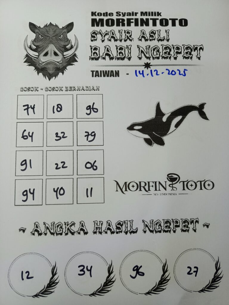 SYAIR TOGEL BABI NGEPET TAIWAN 14 DESEMBER  2025