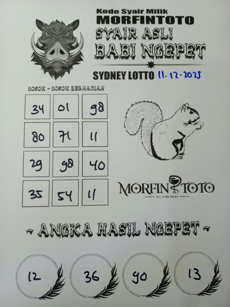 SYAIR TOGEL BABI NGEPET SYDNEY LOTTO 11 DESEMBER 2025