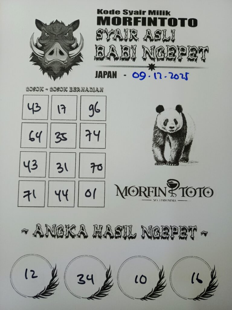 SYAIR TOGEL BABI NGEPET JAPAN 09 DESEMBER 2025