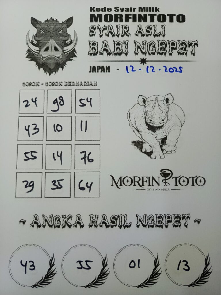 SYAIR TOGEL BABI NGEPET JAPAN 12 DESEMBER  2025