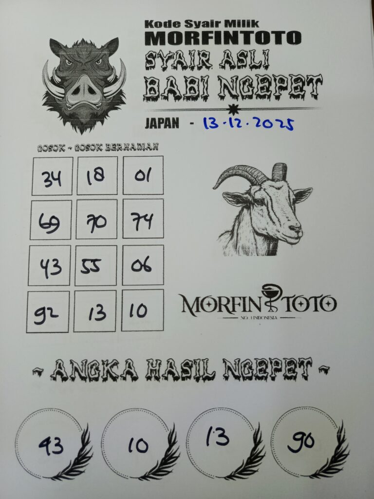 SYAIR TOGEL BABI NGEPET JAPAN 13 DESEMBER  2025