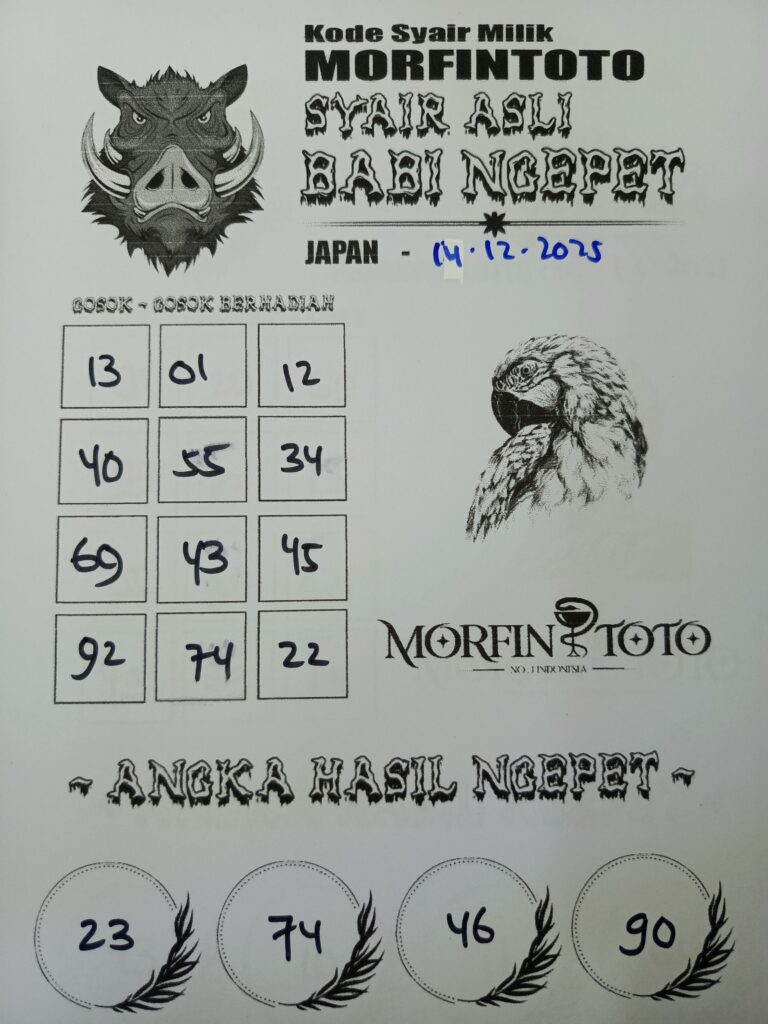SYAIR TOGEL BABI NGEPET JAPAN 14 DESEMBER  2025