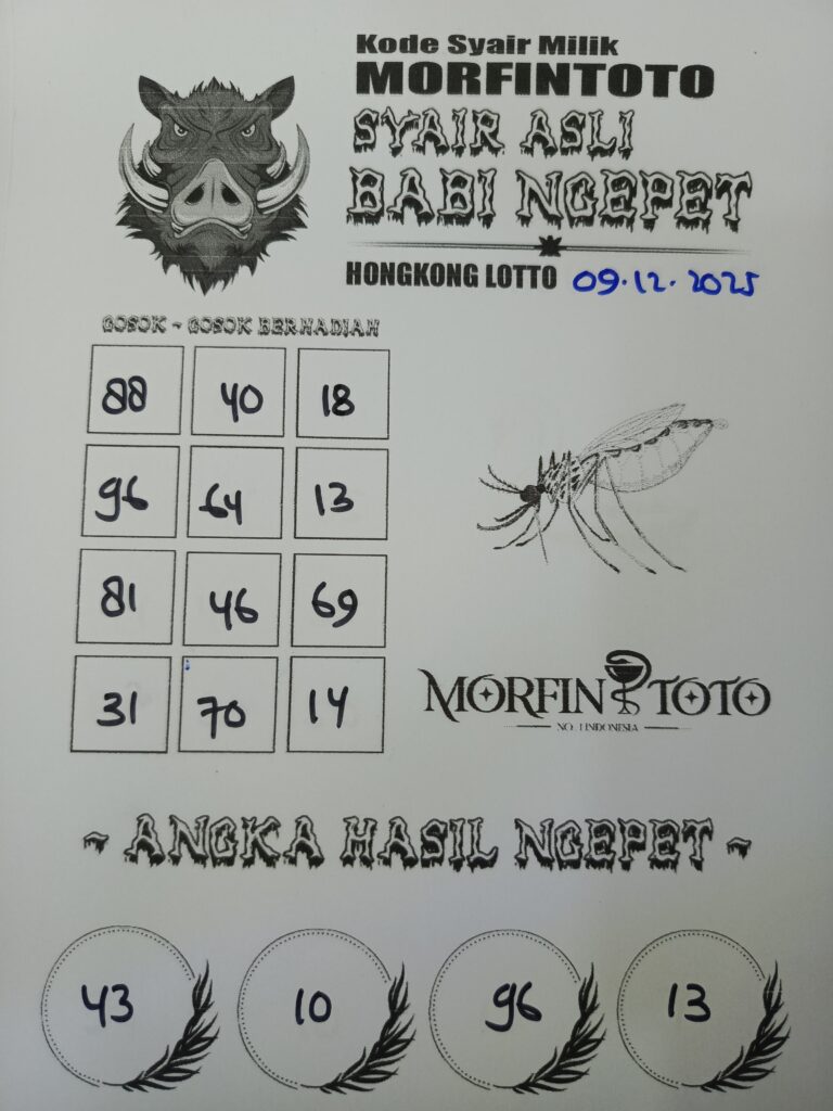 SYAIR TOGEL BABI NGEPET HONGKONG LOTTO 09 DESEMBER 2025