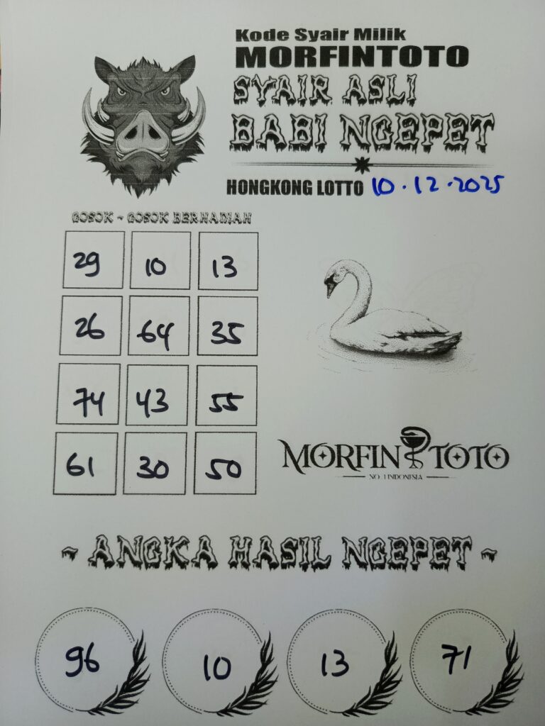 SYAIR TOGEL BABI NGEPET HONGKONG LOTTO 10 DESEMBER 2025