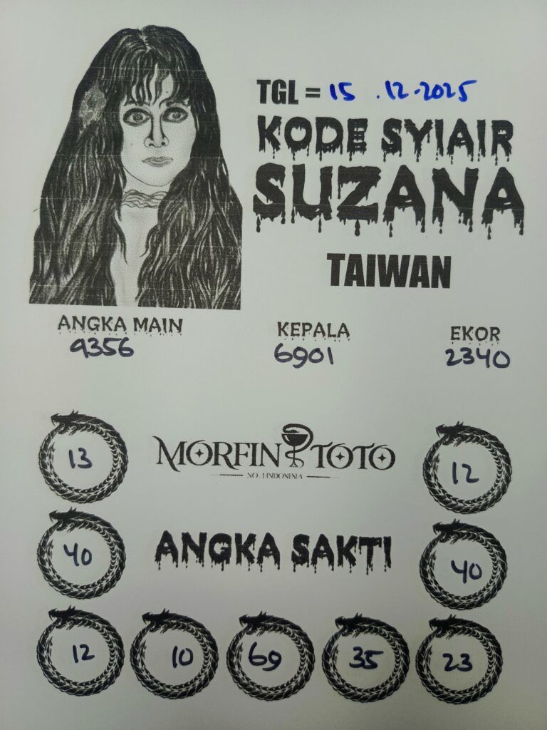 SYAIR TOGEL SUZANA TAIWAN 15 DESEMBER  2025