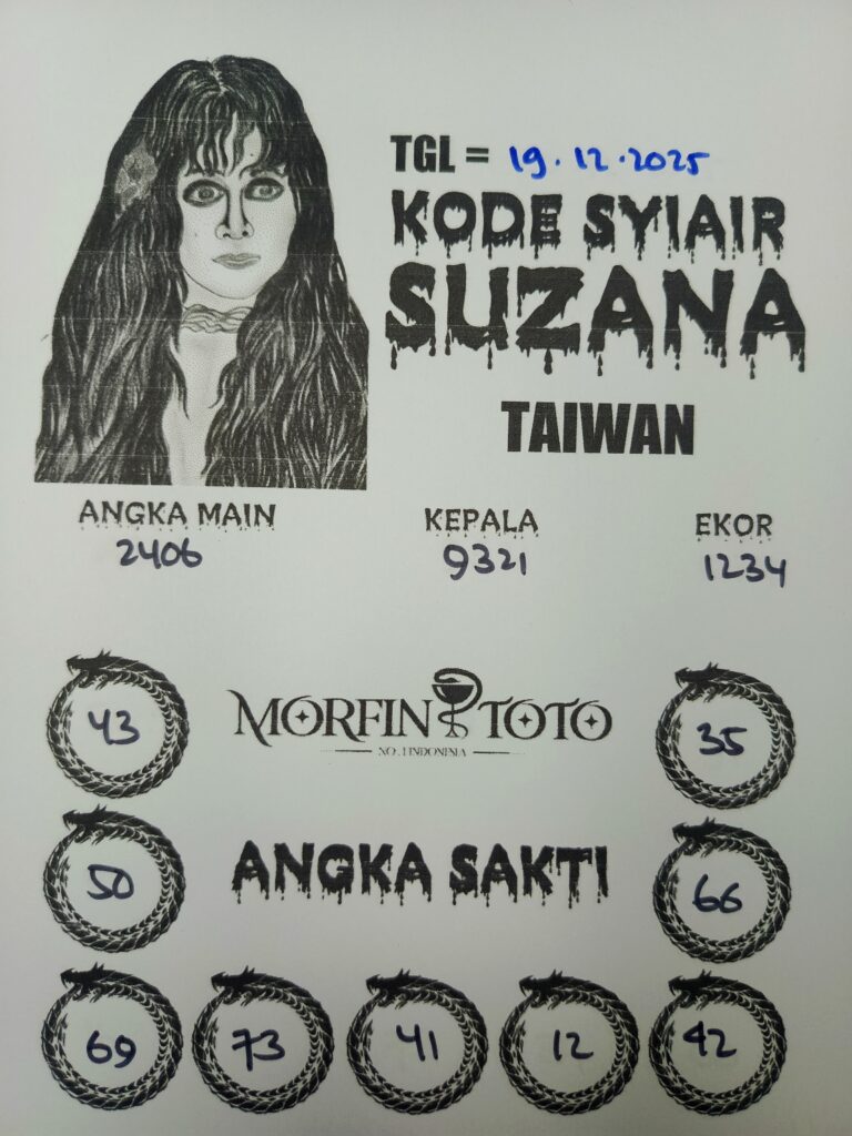 SYAIR TOGEL SUZANA TAIWAN  19 DESEMBER  2025