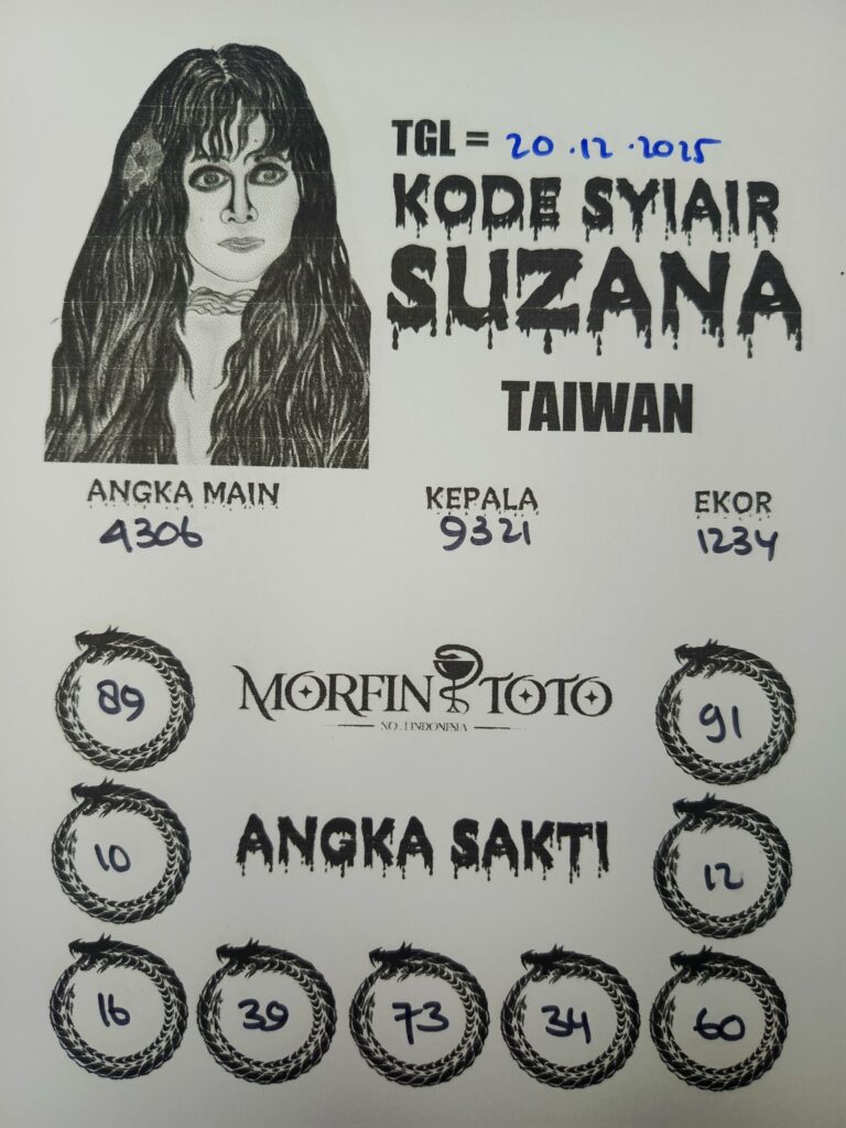 SYAIR TOGEL SUZANA TAIWAN  20 DESEMBER  2025