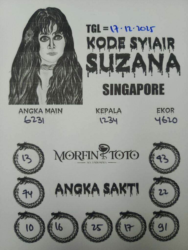 SYAIR TOGEL SUZANA SINGAPORE POOLS 17 DESEMBER 2025