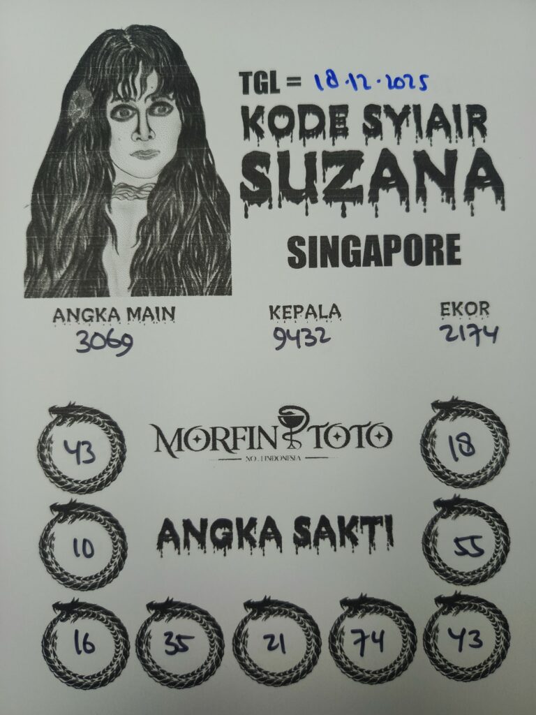 SYAIR TOGEL SUZANA SINGAPORE POOLS 18 DESEMBER 2025