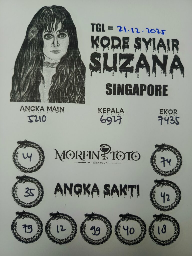 SYAIR TOGEL SUZANA SINGAPORE POOLS 21 DESEMBER 2025