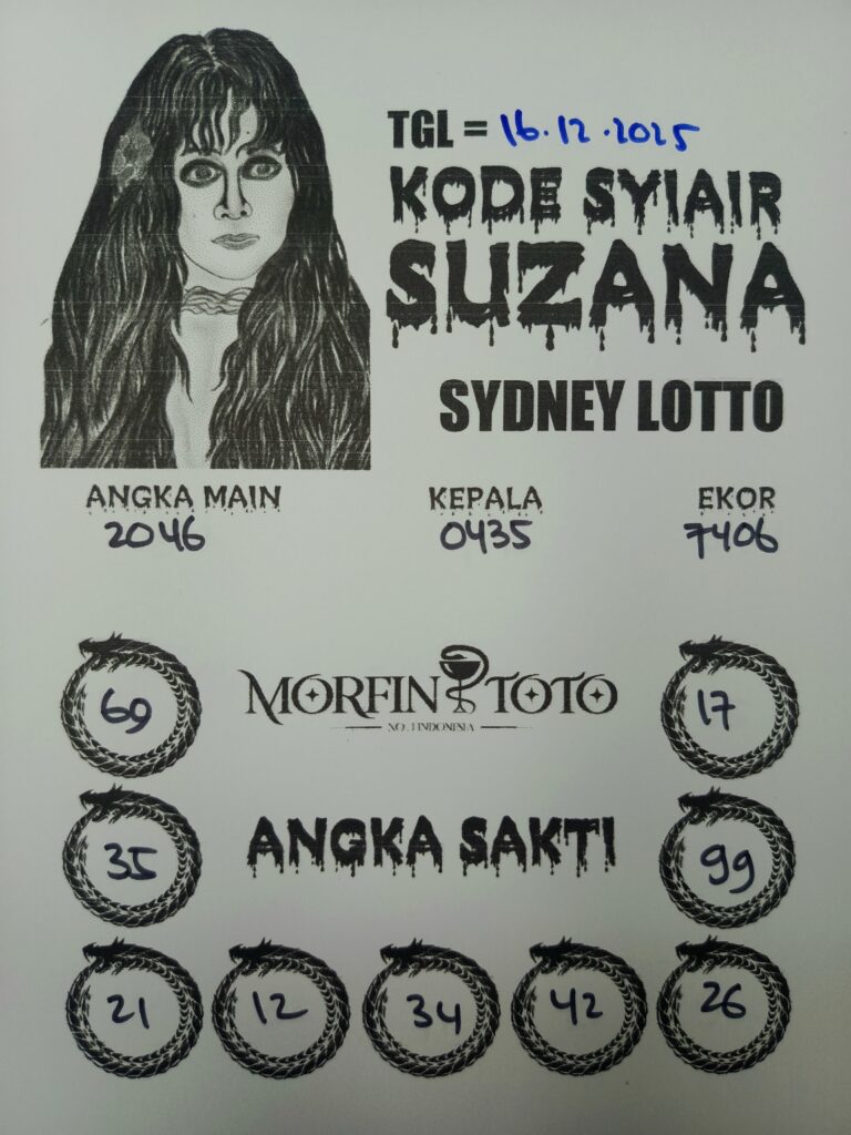 SYAIR TOGEL SUZANA SYDNEY LOTTO 16 DESEMBERR 2025
