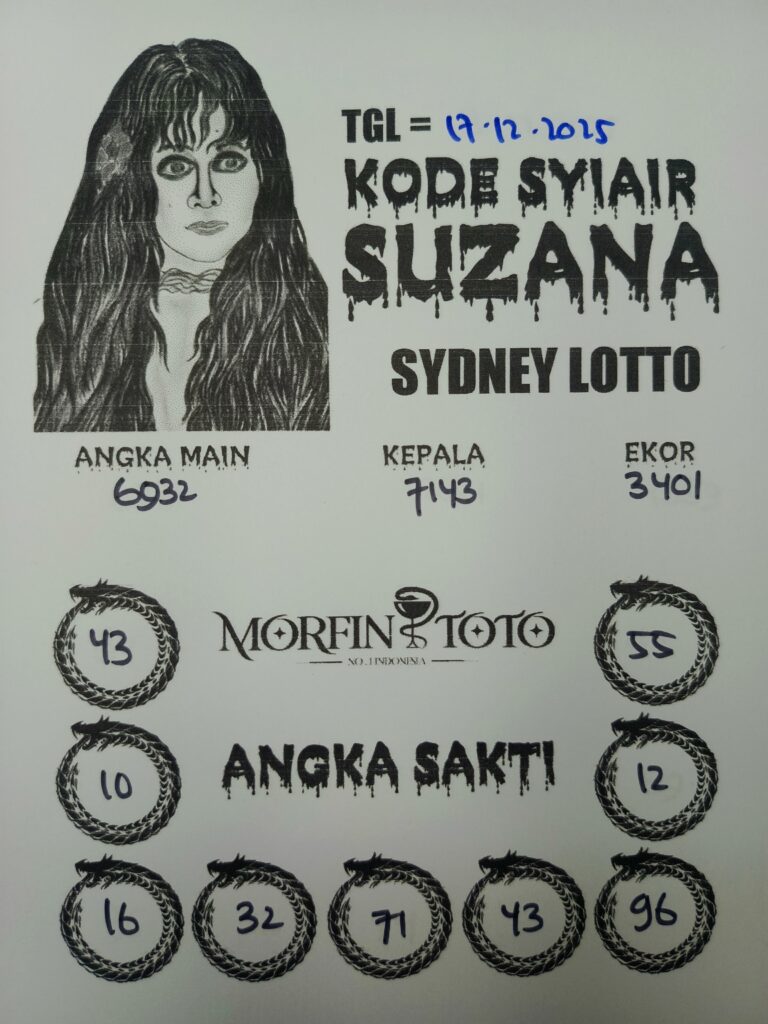 SYAIR TOGEL SUZANA SYDNEY LOTTO 17 DESEMBERR 2025