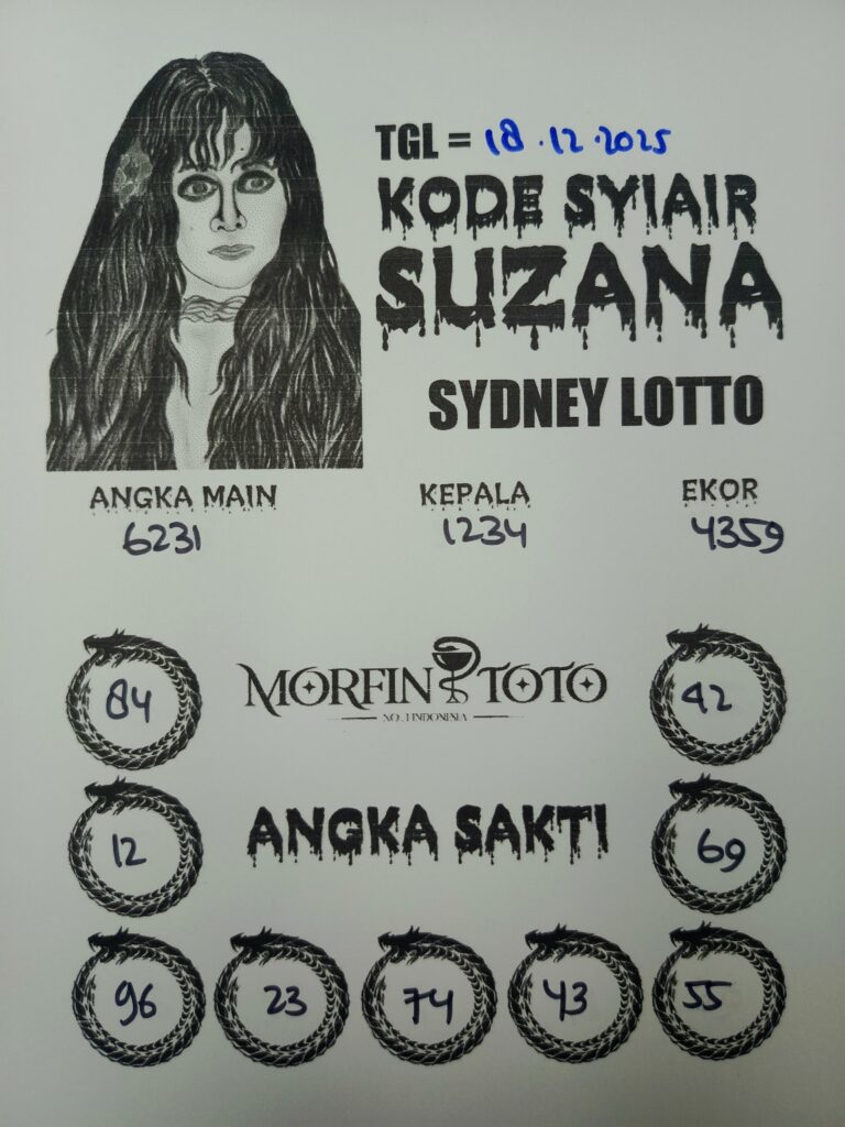 SYAIR TOGEL SUZANA SYDNEY LOTTO 18 DESEMBERR 2025