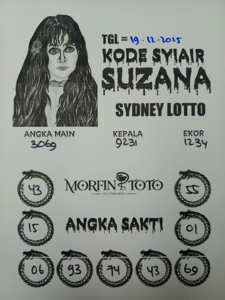 SYAIR TOGEL SUZANA SYDNEY LOTTO 19 DESEMBERR 2025