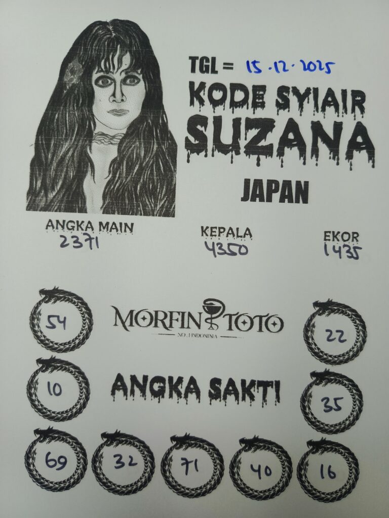 SYAIR TOGEL SUZANA JAPAN 15 DESEMBER  2025