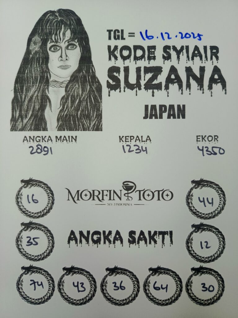 SYAIR TOGEL SUZANA JAPAN 16 DESEMBER  2025