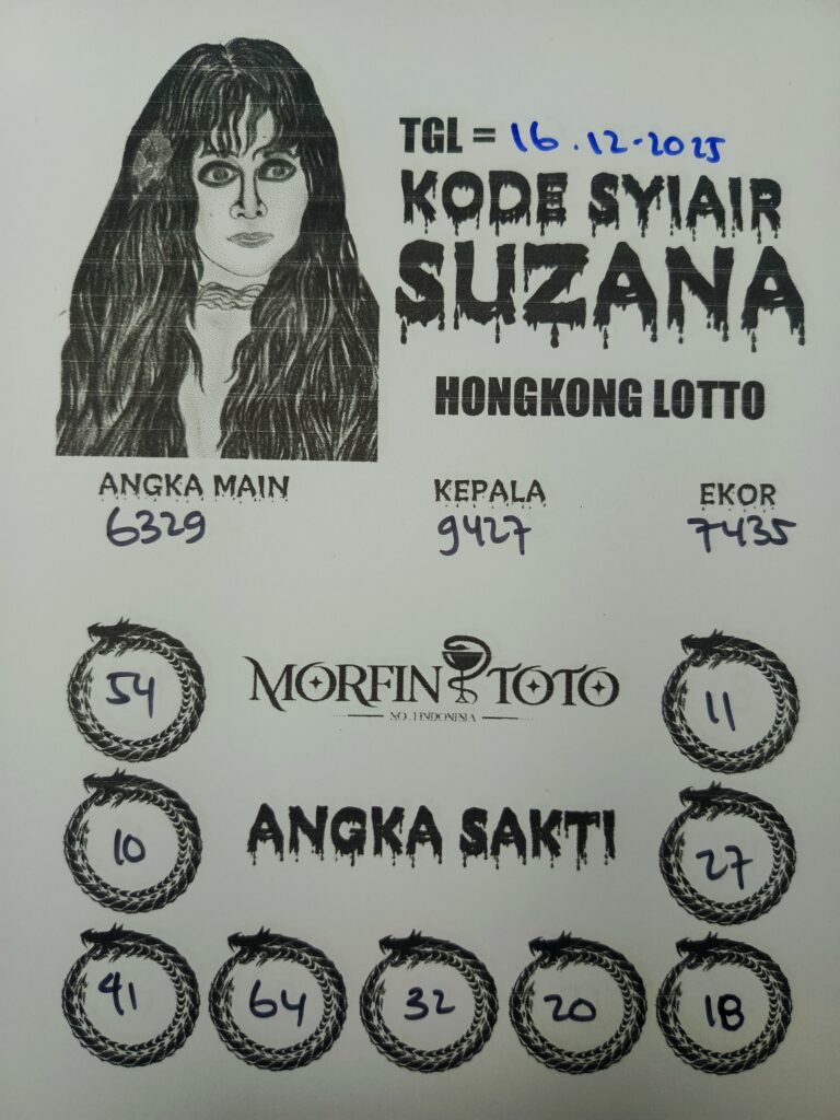 SYAIR TOGEL SUZANA  HONGKONG LOTTO 16 DESEMBER 2025