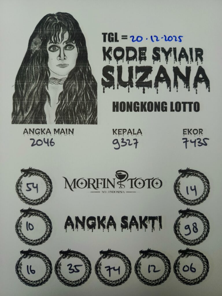 SYAIR TOGEL SUZANA  HONGKONG LOTTO 20 DESEMBER 2025