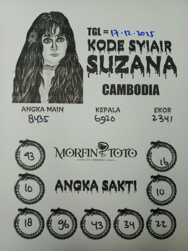 SYAIR TOGEL SUZANA CAMBODIA 17 DESEMBER 2025