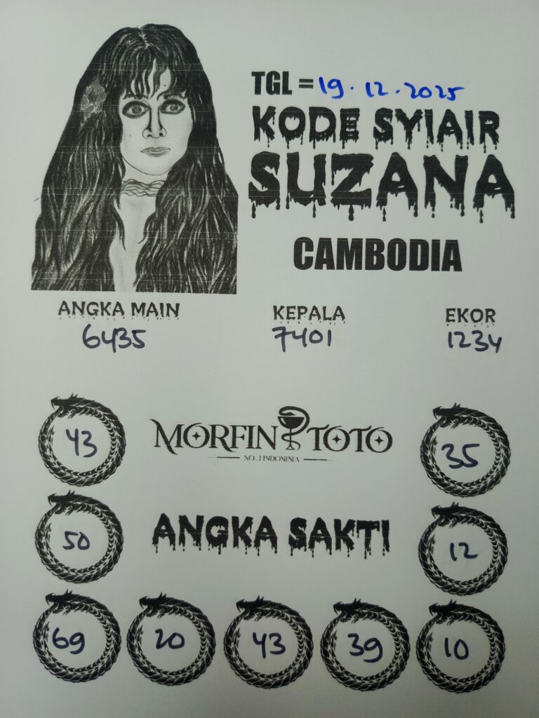 SYAIR TOGEL SUZANA CAMBODIA 19 DESEMBER 2025