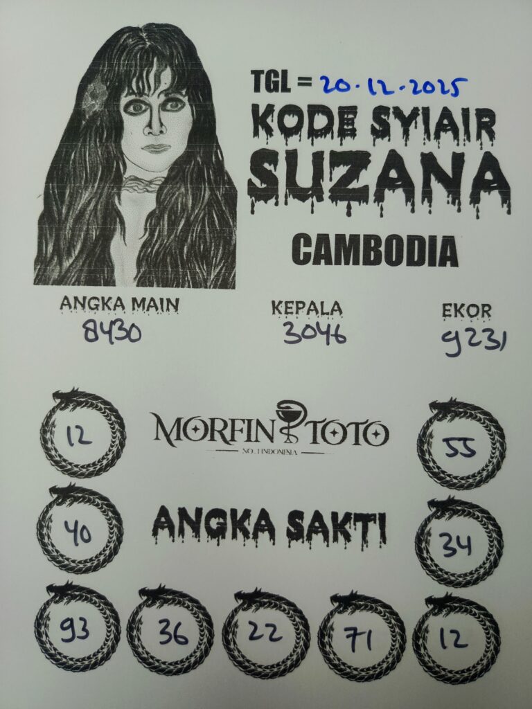 SYAIR TOGEL SUZANA CAMBODIA 20 DESEMBER 2025