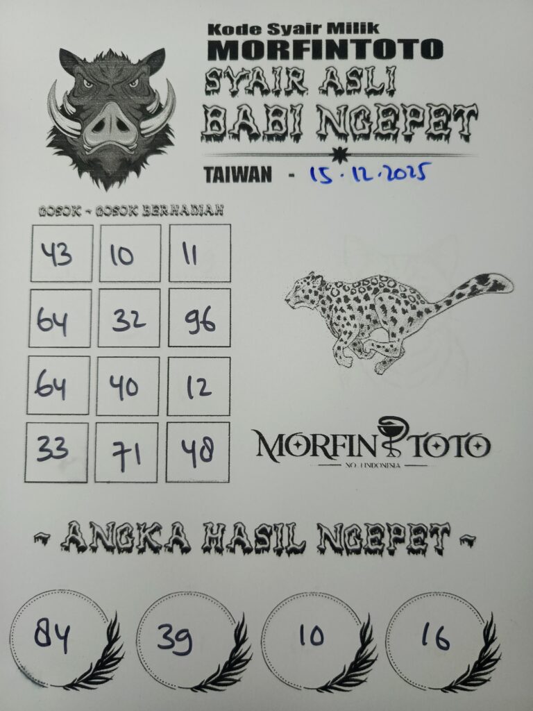 SYAIR TOGEL BABI NGEPET TAIWAN 15 DESEMBER  2025