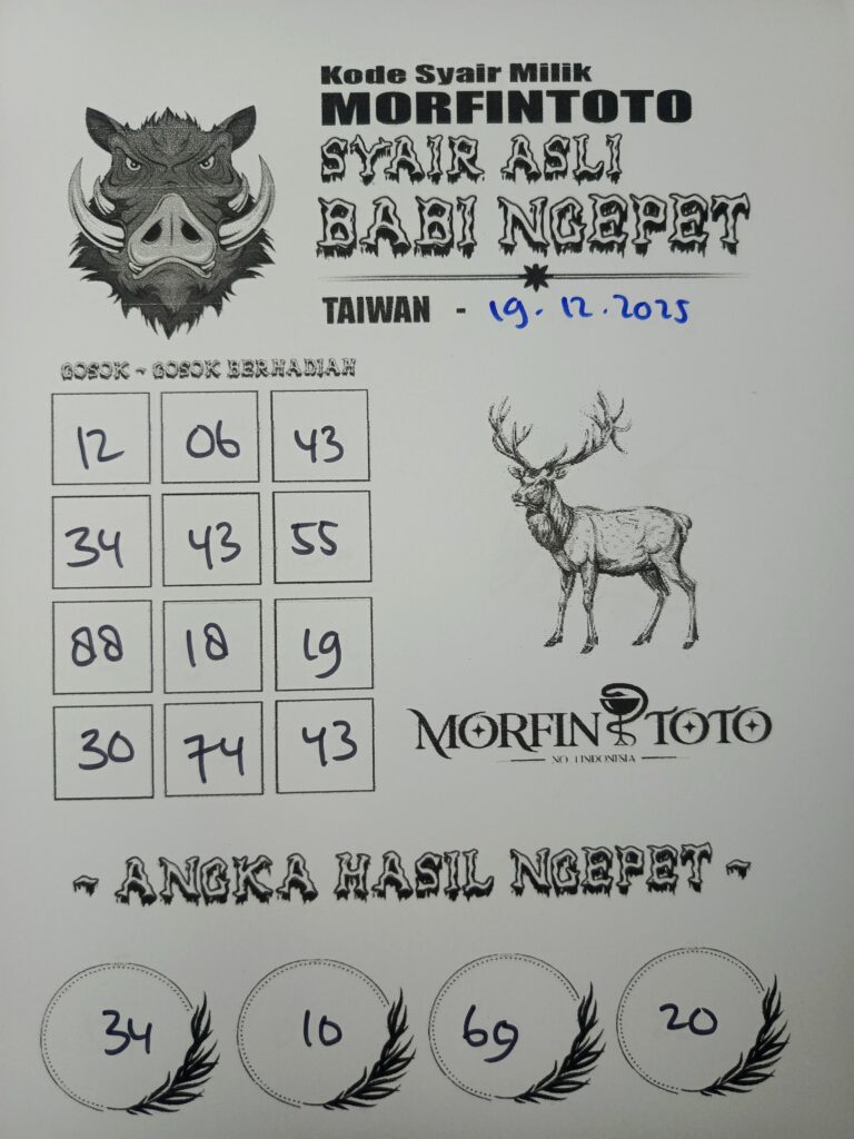 SYAIR TOGEL BABI NGEPET TAIWAN 19 DESEMBER  2025