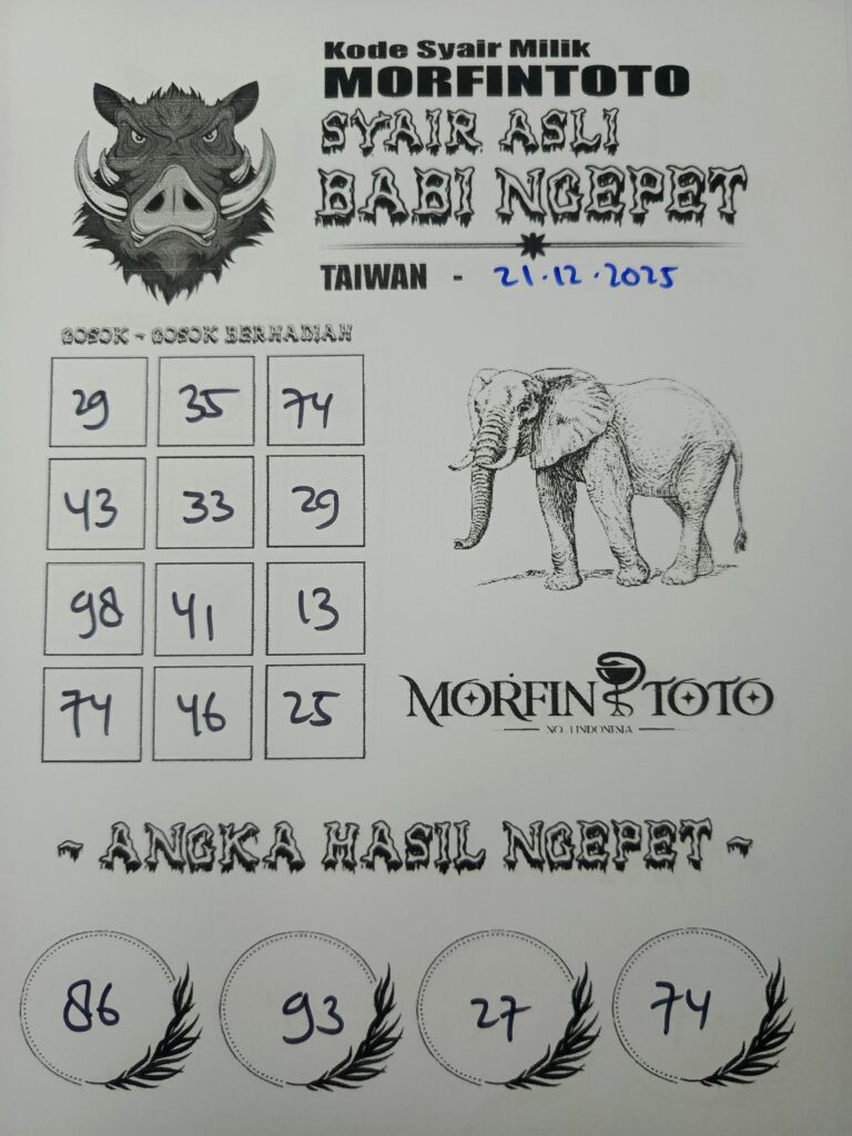 SYAIR TOGEL BABI NGEPET TAIWAN 21 DESEMBER 2025