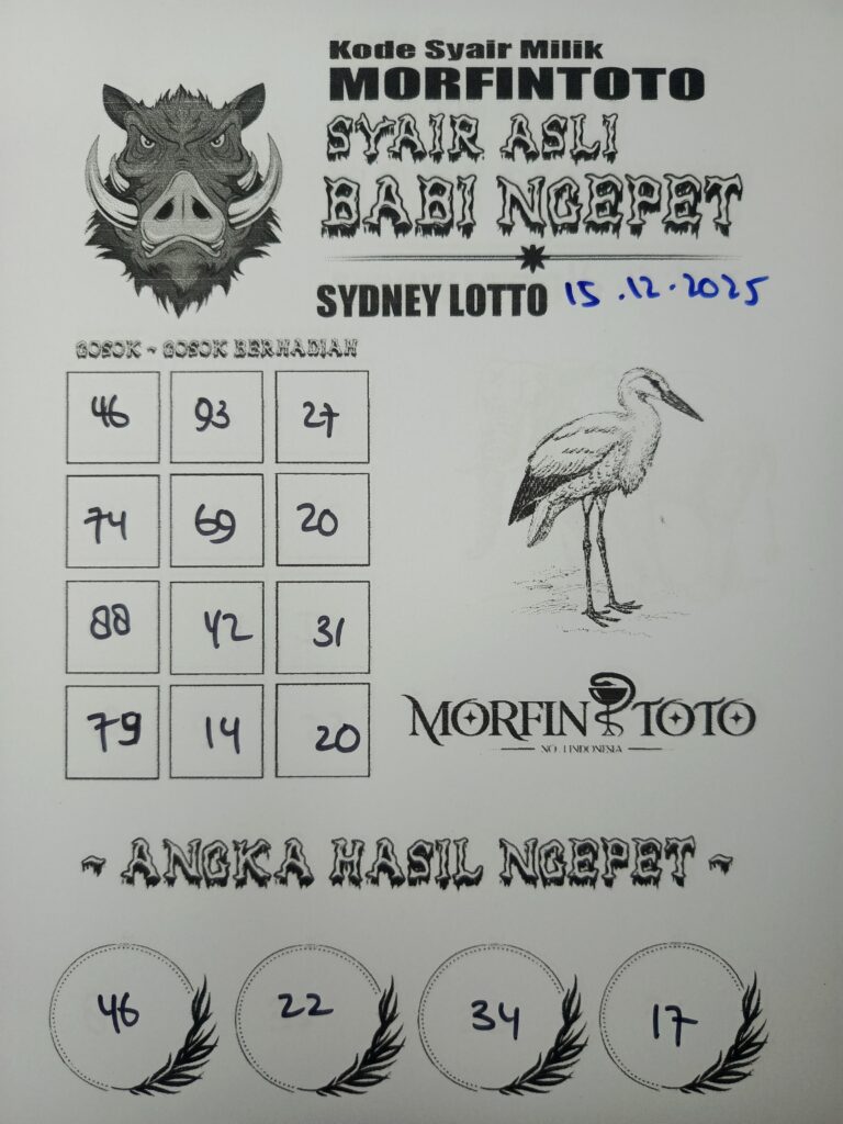SYAIR TOGEL BABI NGEPET SYDNEY LOTTO 15 DESEMBER 2025