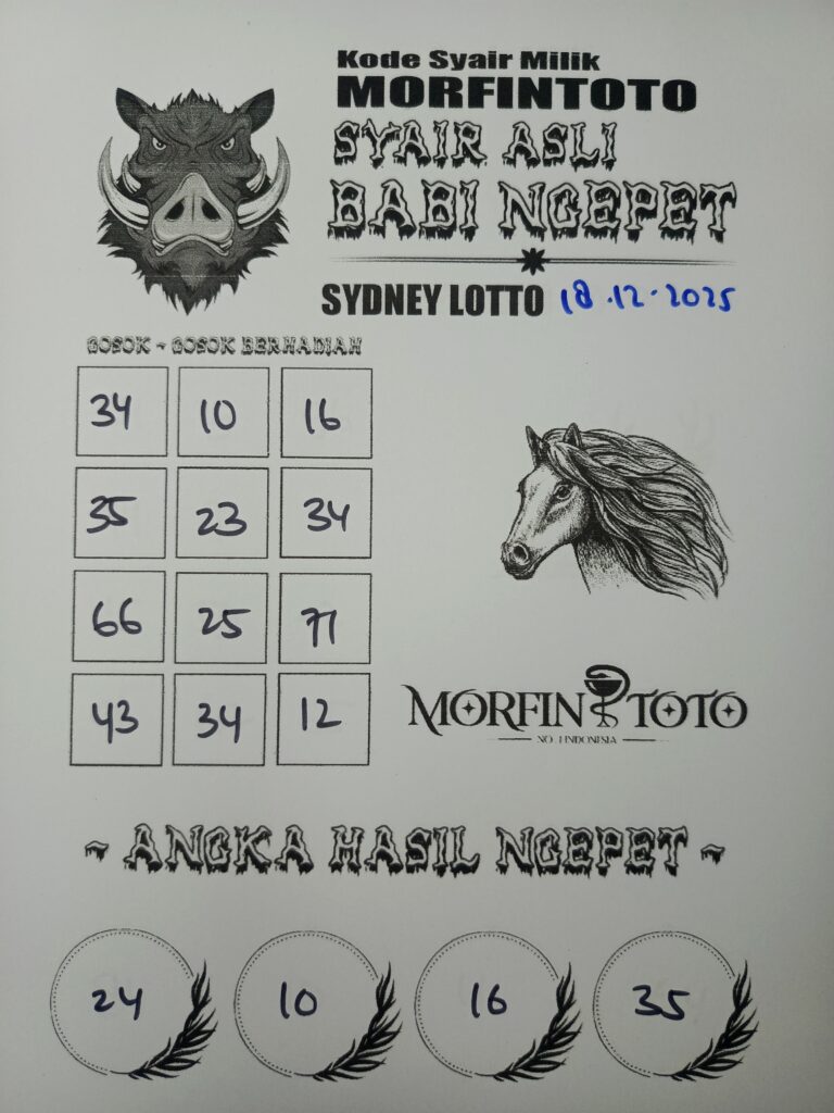 SYAIR TOGEL BABI NGEPET SYDNEY LOTTO 18 DESEMBER 2025
