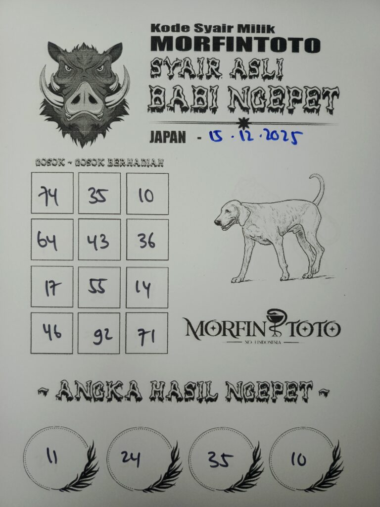 SYAIR TOGEL BABI NGEPET JAPAN 15 DESEMBER  2025