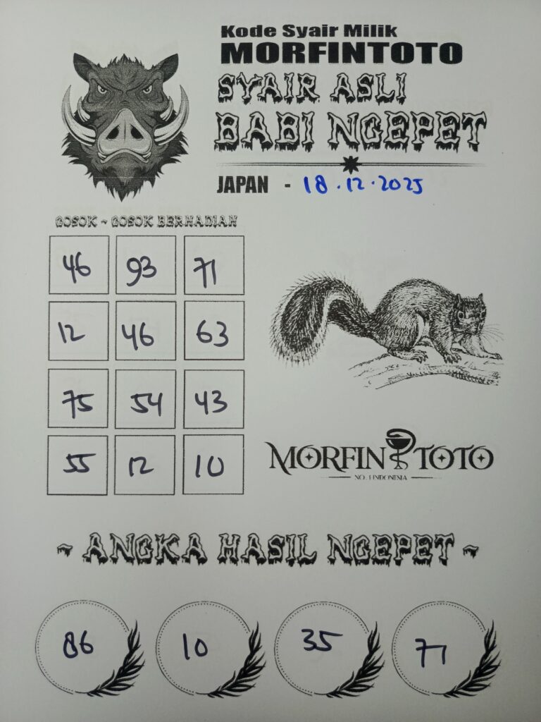 SYAIR TOGEL BABI NGEPET JAPAN 18 DESEMBER  2025